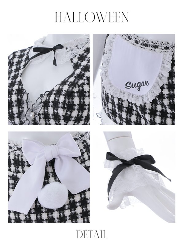 画像38: 【SALE!!】【即日発送】【ハロウィン】 ツイードバニーメイドセットアップ 【コスプレ6点セット】【S-Mサイズ/3カラー】[OF01]