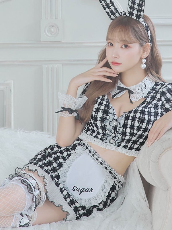 画像11: 【SALE!!】【即日発送】【ハロウィン】 ツイードバニーメイドセットアップ 【コスプレ6点セット】【S-Mサイズ/3カラー】[OF01]