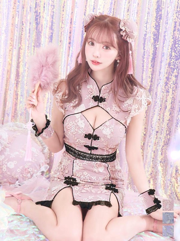 画像1: 【即日発送】【ハロウィン】 パステルチャイナドレス 【コスプレ3点セット】【XS-Mサイズ/4カラー】(SE01YN)[YMT]