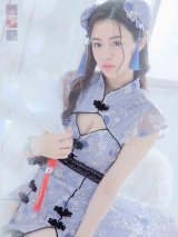 【即日発送】【ハロウィン】 パステルチャイナドレス 【コスプレ3点セット】【XS-Mサイズ/3カラー】[YMT]