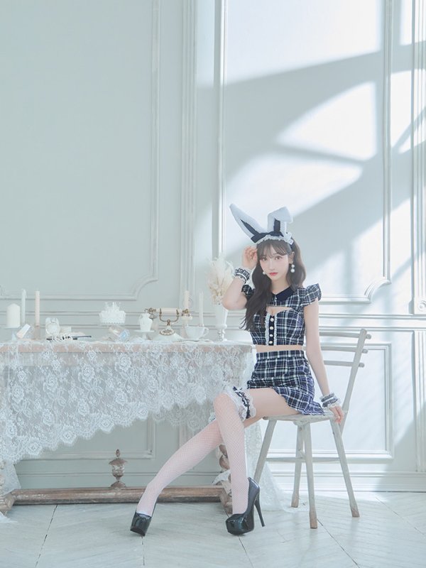 画像26: 【SALE!】【即日発送】【ハロウィン】 チェックバニーセットアップ  【コスプレ6点セット】【XS-Lサイズ/2カラー】[OF04]