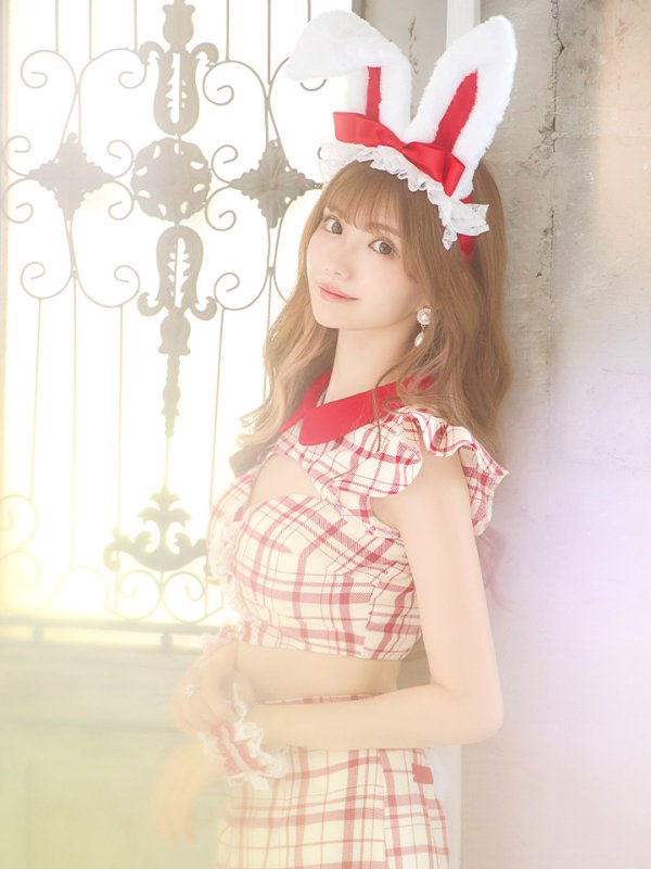 画像6: 【SALE!】【即日発送】【ハロウィン】 チェックバニーセットアップ  【コスプレ6点セット】【XS-Lサイズ/2カラー】[OF04]