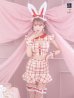 画像1: 【値下げ！】【即日発送】【ハロウィン】 チェックバニーセットアップ  【コスプレ6点セット】【XS-Lサイズ/2カラー】[YMT] (1)
