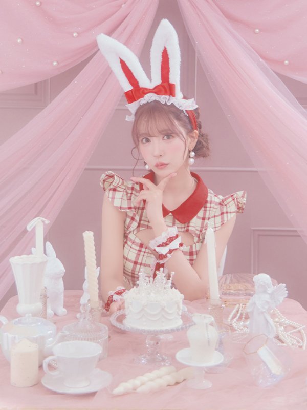 画像7: 【SALE!】【即日発送】【ハロウィン】 チェックバニーセットアップ  【コスプレ6点セット】【XS-Lサイズ/2カラー】[OF04]