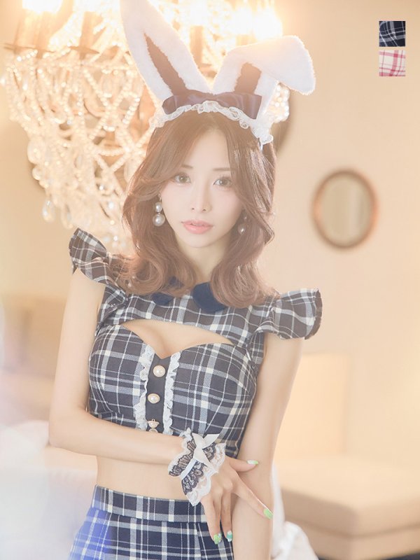 画像20: 【SALE!】【即日発送】【ハロウィン】 チェックバニーセットアップ  【コスプレ6点セット】【XS-Lサイズ/2カラー】[OF04]