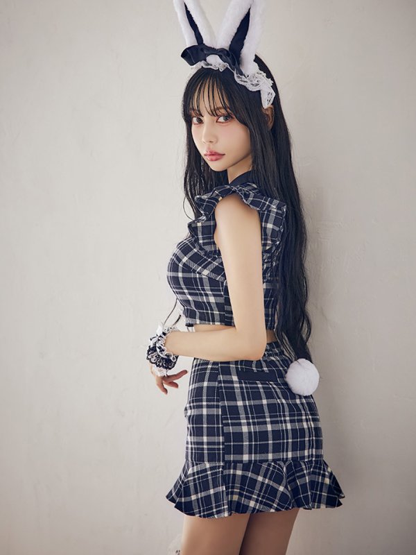 画像13: 【SALE!】【即日発送】【ハロウィン】 チェックバニーセットアップ  【コスプレ6点セット】【XS-Lサイズ/2カラー】[OF04]