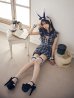 画像6: 【値下げ！】【即日発送】【ハロウィン】 チェックバニーセットアップ  【コスプレ6点セット】【XS-Lサイズ/2カラー】[YMT]