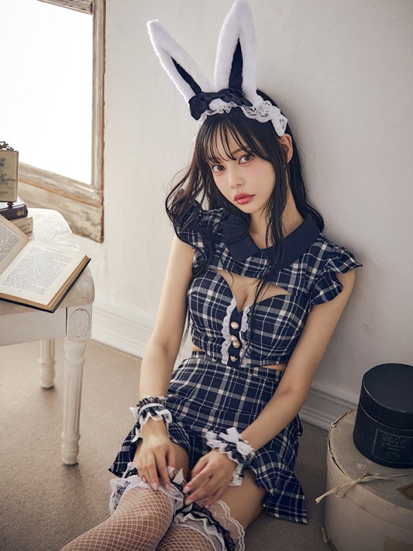 画像7: 【SALE!】【即日発送】【ハロウィン】 チェックバニーセットアップ  【コスプレ6点セット】【XS-Lサイズ/2カラー】[OF04]