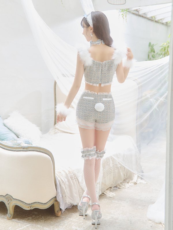 画像18: 【SALE!!】【即日発送】【ハロウィン】 ファーツイードバニーセットアップ 【コスプレ8点セット】【XS-Mサイズ/3カラー】[HC03]