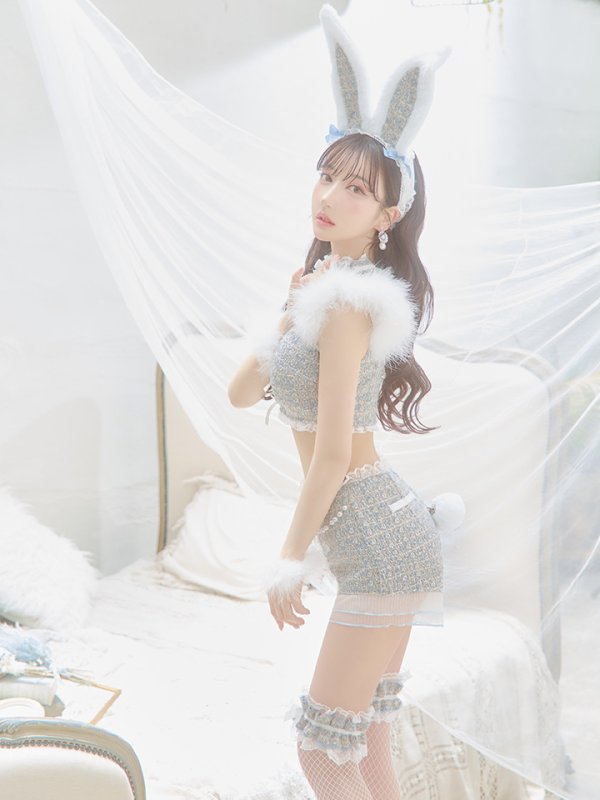 画像10: 【SALE!!】【即日発送】【ハロウィン】 ファーツイードバニーセットアップ 【コスプレ8点セット】【XS-Mサイズ/3カラー】[HC03]