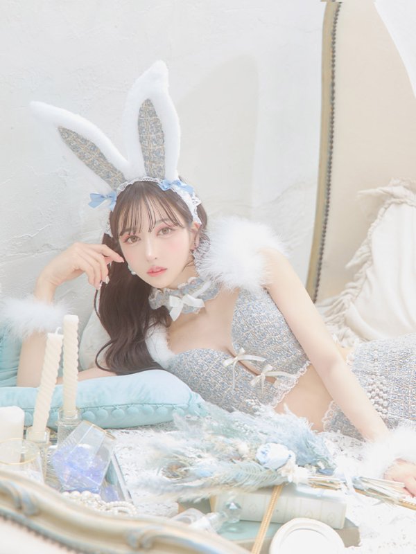 画像14: 【SALE!!】【即日発送】【ハロウィン】 ファーツイードバニーセットアップ 【コスプレ8点セット】【XS-Mサイズ/3カラー】[HC03]