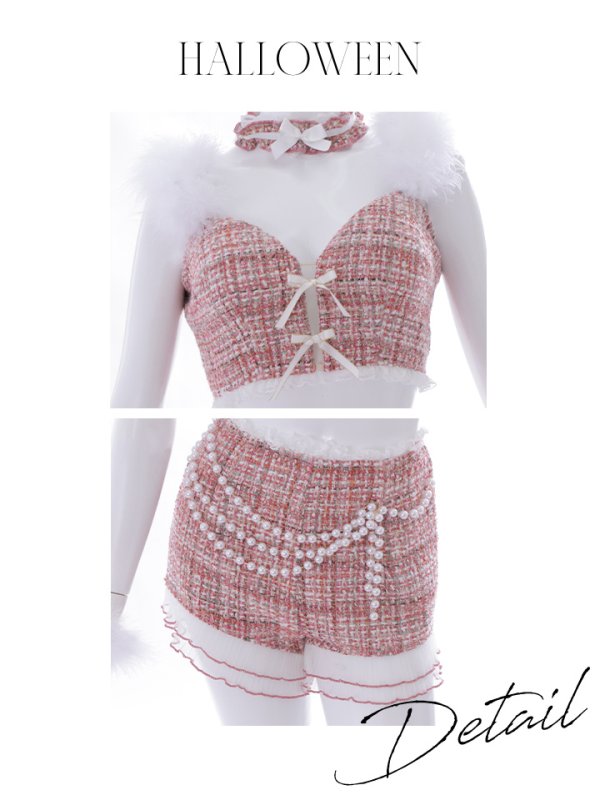 画像29: 【SALE!!】【即日発送】【ハロウィン】 ファーツイードバニーセットアップ 【コスプレ8点セット】【XS-Mサイズ/3カラー】[OF04]