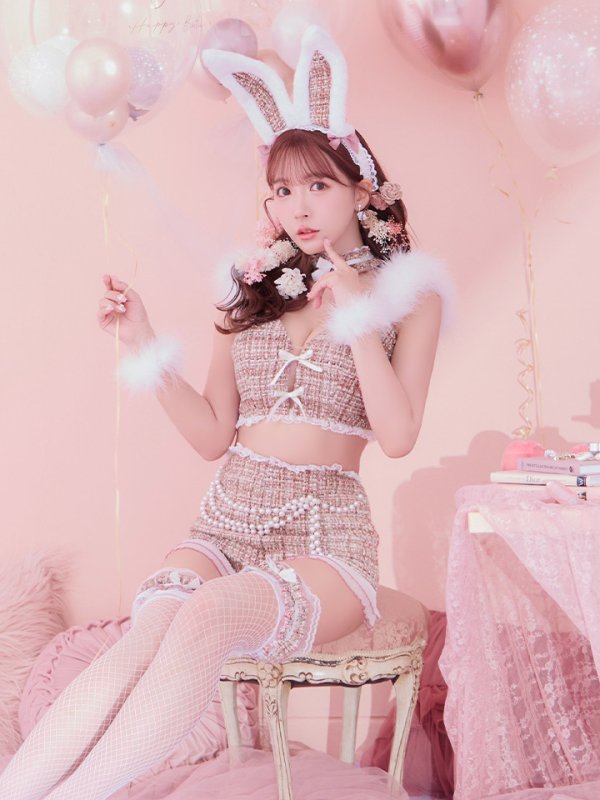 画像11: 【SALE!!】【即日発送】【ハロウィン】 ファーツイードバニーセットアップ 【コスプレ8点セット】【XS-Mサイズ/3カラー】[OF04]