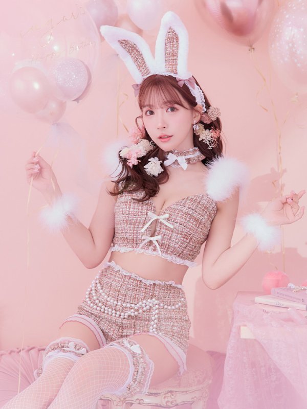 画像14: 【SALE!!】【即日発送】【ハロウィン】 ファーツイードバニーセットアップ 【コスプレ8点セット】【XS-Mサイズ/3カラー】[OF04]