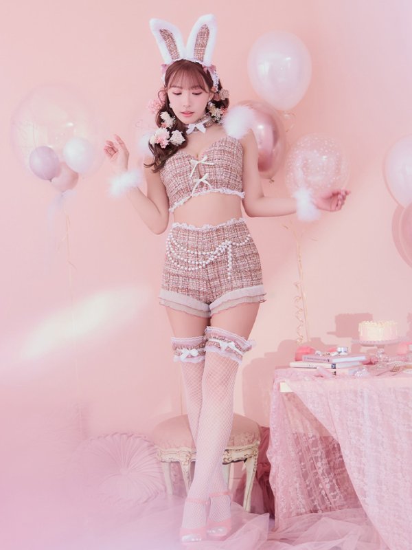 画像10: 【SALE!!】【即日発送】【ハロウィン】 ファーツイードバニーセットアップ 【コスプレ8点セット】【XS-Mサイズ/3カラー】[OF04]