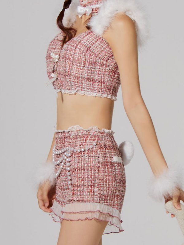 画像31: 【SALE!!】【即日発送】【ハロウィン】 ファーツイードバニーセットアップ 【コスプレ8点セット】【XS-Mサイズ/3カラー】[HC03]