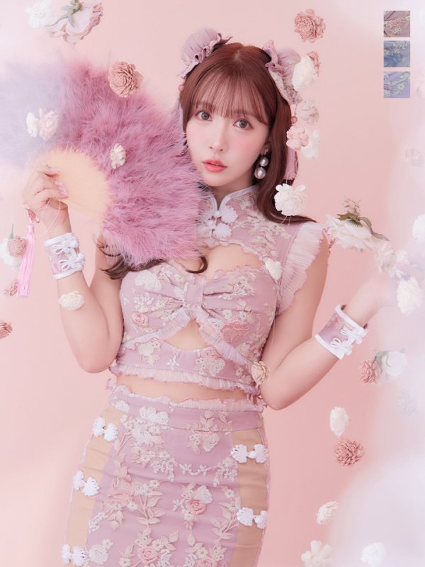 画像22: 【即日発送】【ハロウィン】リボンチャイナミニセットアップ【コスプレ4点セット】【XS-Mサイズ/3カラー】(SE01YN)[OF04]