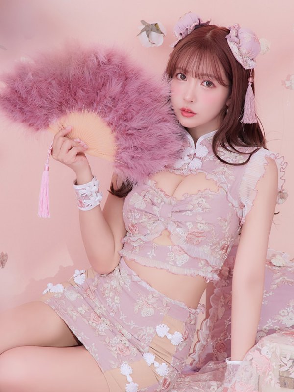 画像30: 【即日発送】【ハロウィン】リボンチャイナミニセットアップ【コスプレ4点セット】【XS-Mサイズ/3カラー】(SE01YN)[OF04]