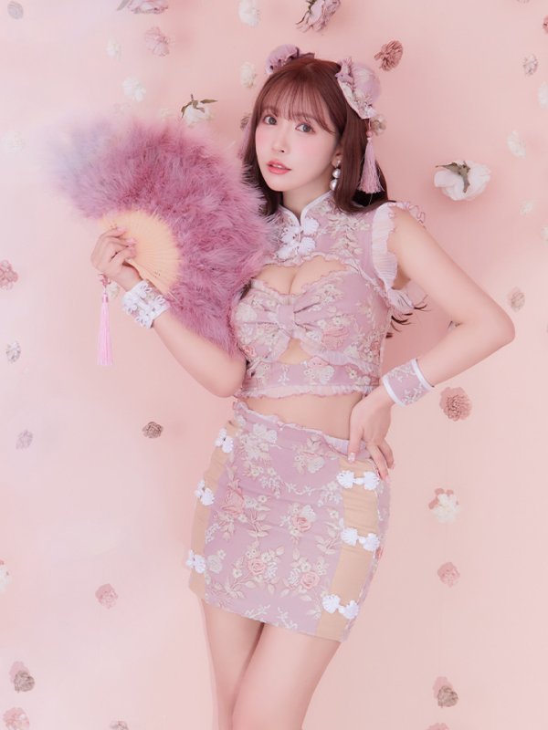 画像28: 【即日発送】【ハロウィン】リボンチャイナミニセットアップ【コスプレ4点セット】【XS-Mサイズ/3カラー】(SE01YN)[OF04]