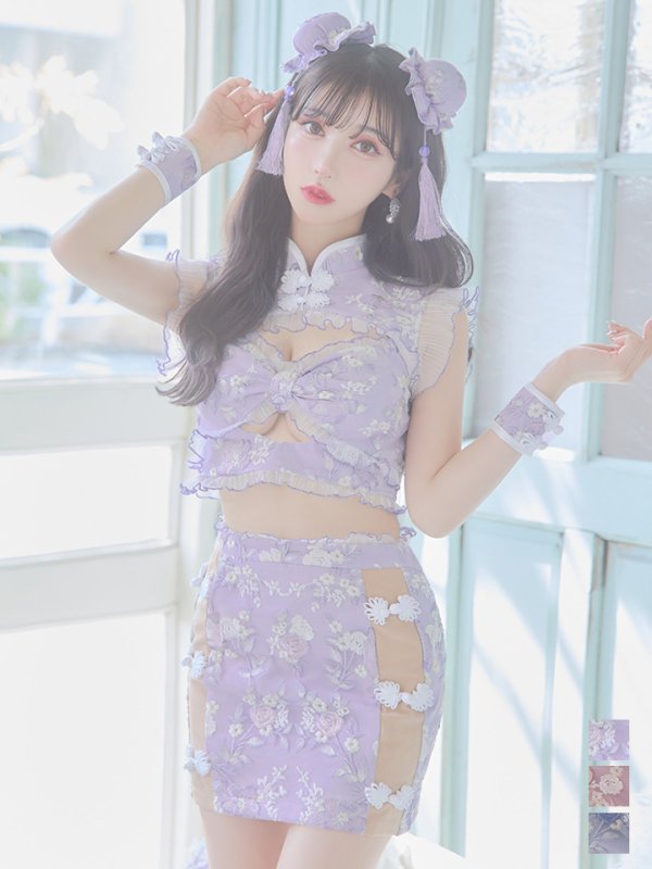 画像18: 【即日発送】【ハロウィン】リボンチャイナミニセットアップ【コスプレ4点セット】【XS-Mサイズ/3カラー】 (SE01YN)[OF04]