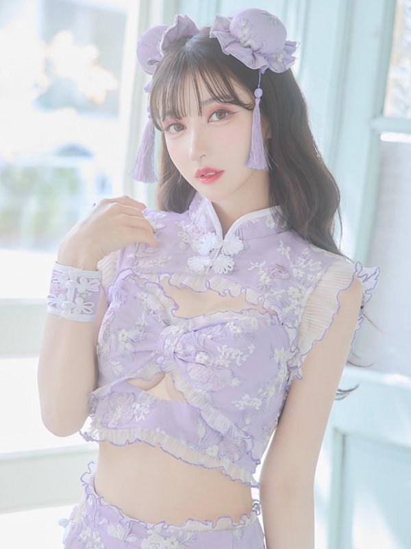 画像18: 【即日発送】【ハロウィン】リボンチャイナミニセットアップ【コスプレ4点セット】【XS-Mサイズ/3カラー】(SE01YN)[OF04]