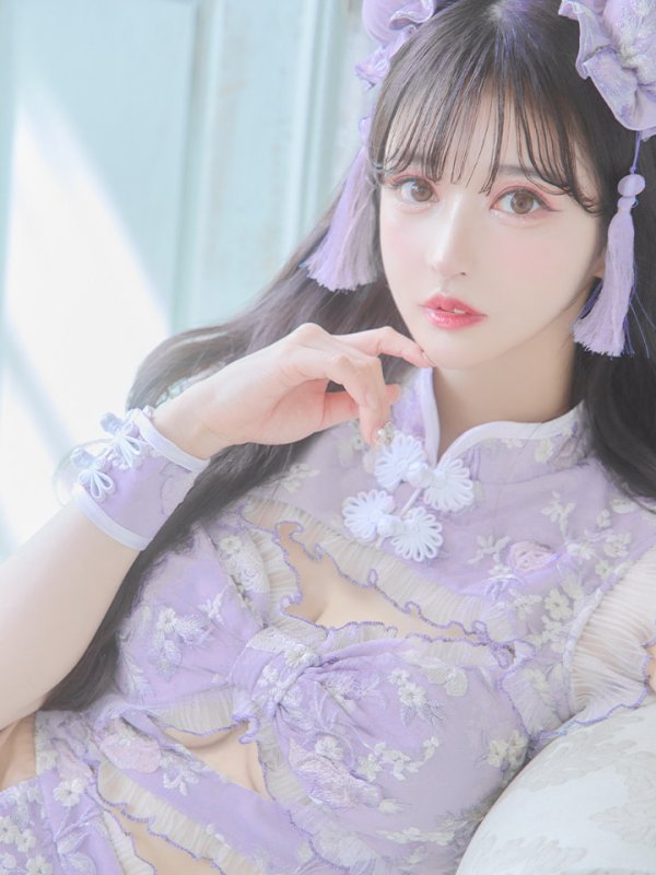 画像8: 【即日発送】【ハロウィン】リボンチャイナミニセットアップ【コスプレ4点セット】【XS-Mサイズ/3カラー】(SE01YN)[OF04]