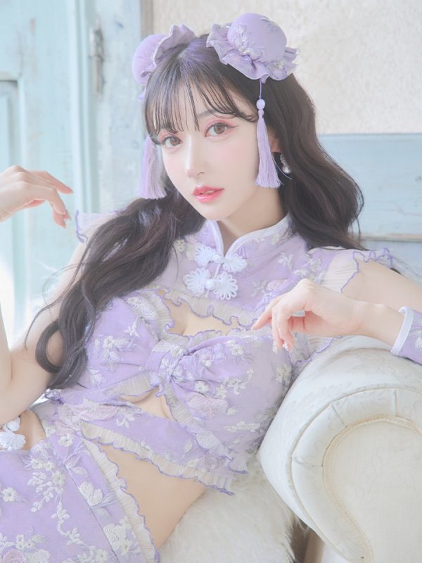 画像13: 【即日発送】【ハロウィン】リボンチャイナミニセットアップ【コスプレ4点セット】【XS-Mサイズ/3カラー】(SE01YN)[OF04]