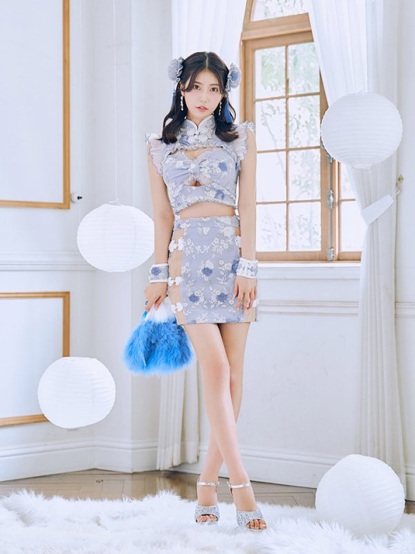 画像12: 【即日発送】【ハロウィン】リボンチャイナミニセットアップ【コスプレ4点セット】【XS-Mサイズ/3カラー】(SE01YN)[OF04]