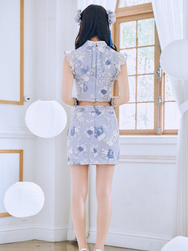 画像14: 【即日発送】【ハロウィン】リボンチャイナミニセットアップ【コスプレ4点セット】【XS-Mサイズ/3カラー】(SE01YN)[OF04]