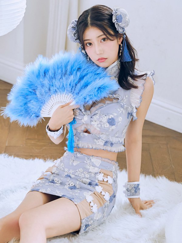 画像4: 【即日発送】【ハロウィン】リボンチャイナミニセットアップ【コスプレ4点セット】【XS-Mサイズ/3カラー】(SE01YN)[OF04]