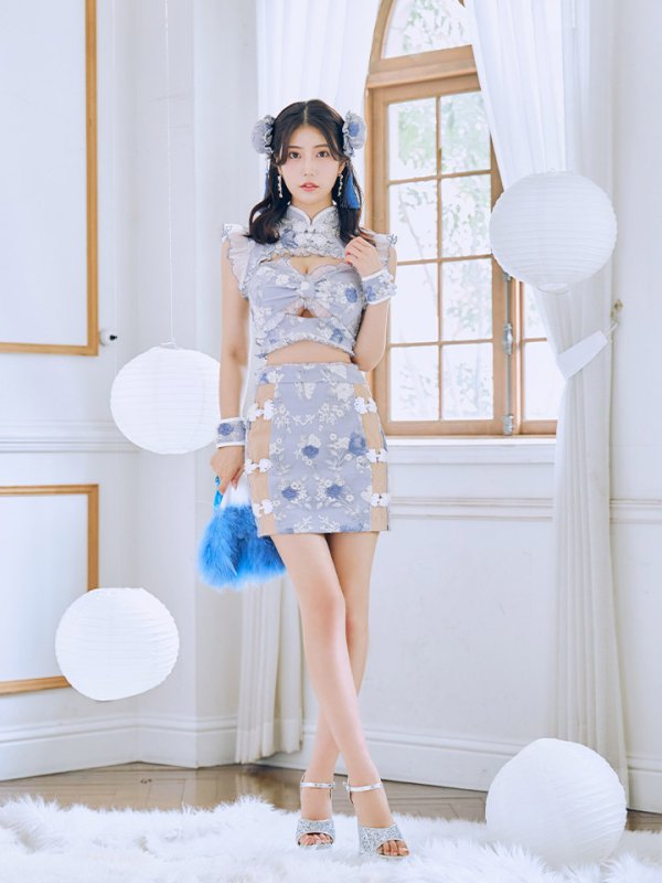 画像6: 【即日発送】【ハロウィン】リボンチャイナミニセットアップ【コスプレ4点セット】【XS-Mサイズ/3カラー】(SE01YN)[OF04]