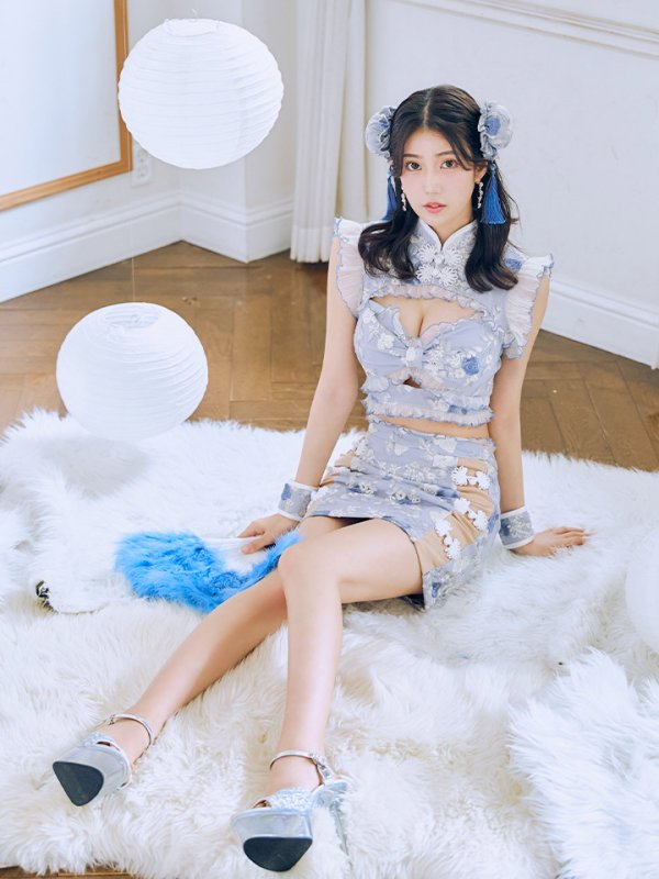 画像7: 【即日発送】【ハロウィン】リボンチャイナミニセットアップ【コスプレ4点セット】【XS-Mサイズ/3カラー】(SE01YN)[OF04]