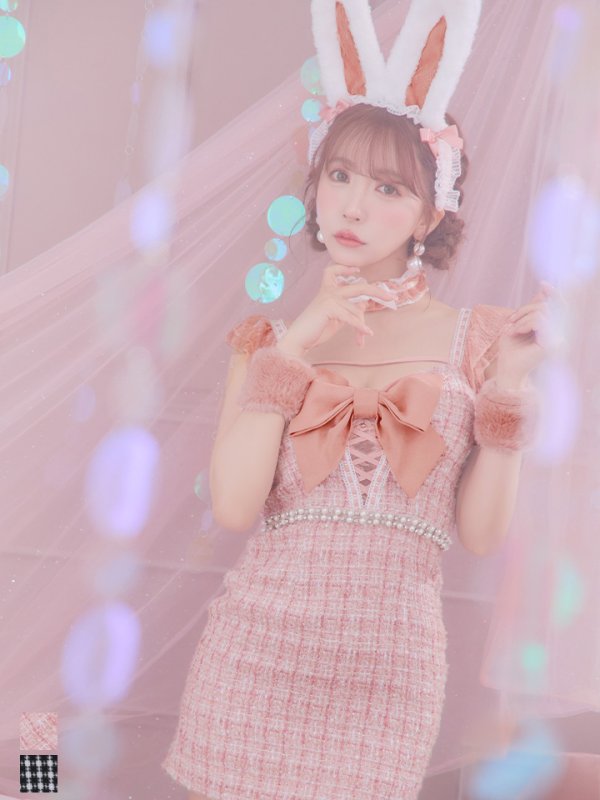 画像18: 【SALE!!】【即日発送】【ハロウィン】【LARME/ラルム掲載】 ツイードバニーミニワンピ 【コスプレ6点セット】【S-Lサイズ/2カラー】[OF04]