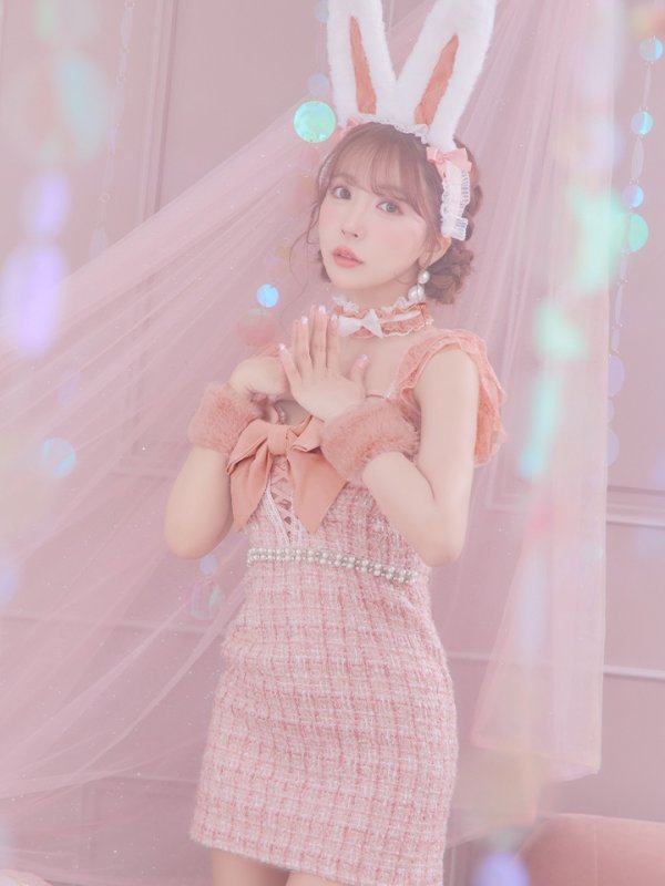 画像23: 【SALE!!】【即日発送】【ハロウィン】【LARME/ラルム掲載】 ツイードバニーミニワンピ 【コスプレ6点セット】【S-Lサイズ/2カラー】[OF04]