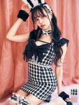 【即日発送】【ハロウィン】【LARME/ラルム掲載】 ツイードバニーミニワンピ 【コスプレ6点セット】【S-Lサイズ/2カラー】[YMT]