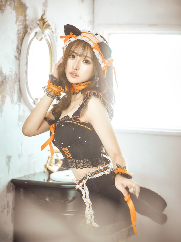 画像29: 【SALE!!】【即日発送】【ハロウィン】パールレースキャットセットアップ【コスプレ6点セット】【S-Mサイズ/2カラー】[OF01]