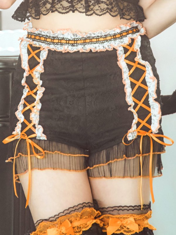 画像36: 【SALE!!】【即日発送】【ハロウィン】パールレースキャットセットアップ【コスプレ6点セット】【S-Mサイズ/2カラー】[OF01]