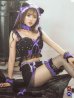 画像1: 【即日発送】【ハロウィン】パールレースキャットセットアップ【コスプレ6点セット】【S-Mサイズ/2カラー】[YMT] (1)