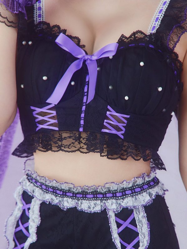 画像18: 【SALE!!】【即日発送】【ハロウィン】パールレースキャットセットアップ【コスプレ6点セット】【S-Mサイズ/2カラー】[OF01]