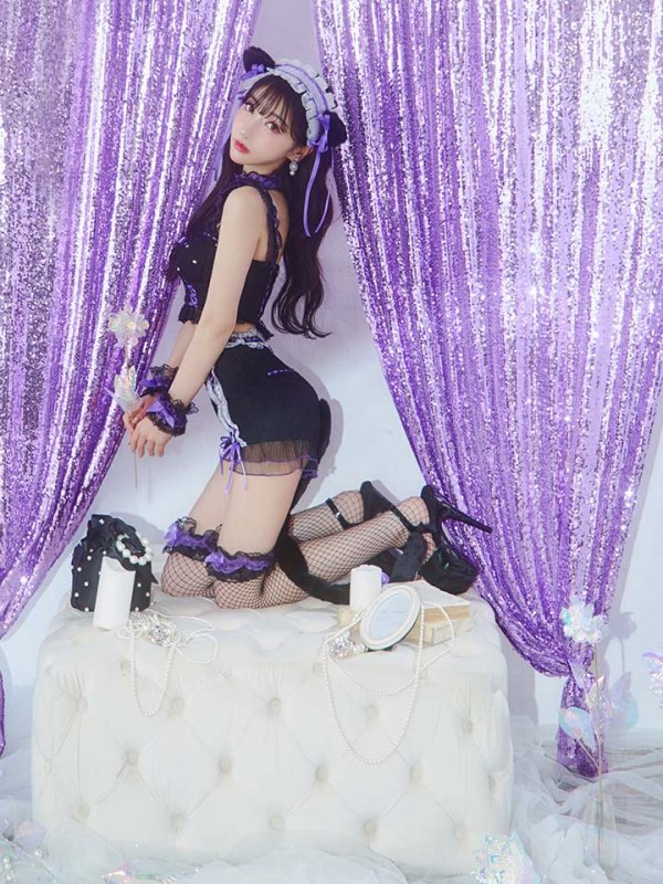 画像16: 【SALE!!】【即日発送】【ハロウィン】パールレースキャットセットアップ【コスプレ6点セット】【S-Mサイズ/2カラー】[OF01]