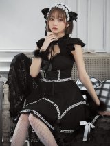 【即日発送】【ハロウィン】 レースアップブラックキャット 【コスプレ4点セット】【S-Lサイズ/1カラー】[YMT]