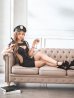 画像2: 【即日発送】【ハロウィン】ジップポリスワンピース【コスプレ2点セット】【XS-XLサイズ】[YMT-Bg] (2)