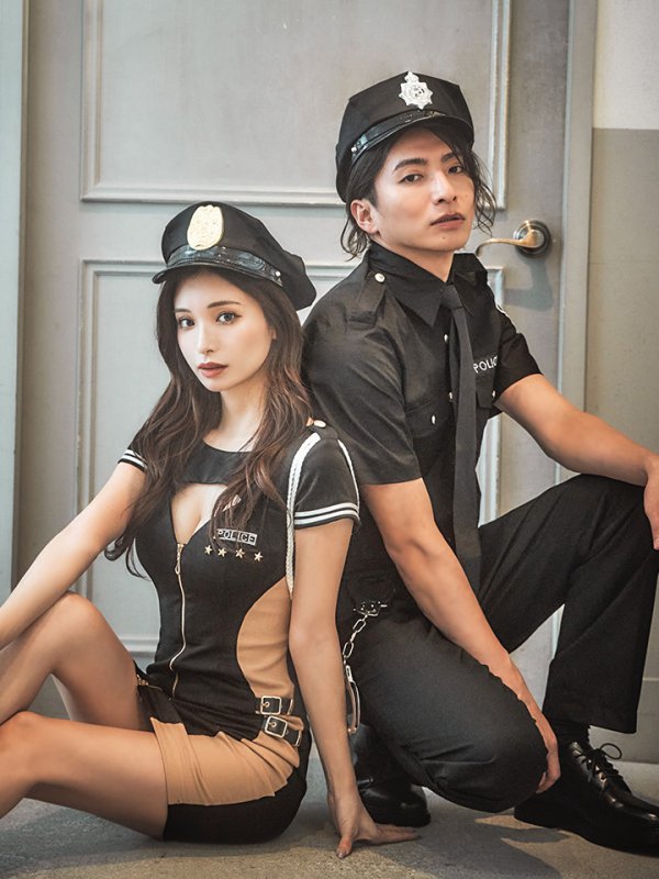 画像3: 【SALE!!】【即日発送】【ハロウィン】 ポリスコスプレ【コスプレ2点セット】【コスプレ5点セット】【XS-XLサイズ】【M-XLサイズ】[OF04-Bg/OF01-Bsv]