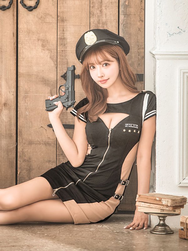 画像14: 【SALE!!】【即日発送】【ハロウィン】ジップポリスワンピース【コスプレ2点セット】【XS-XLサイズ/1カラー】[OF04-Bg]
