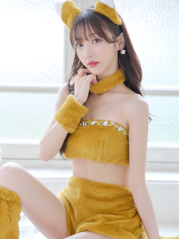 画像3: 【SALE!!】【即日発送】【ハロウィン】もこもこキツネ 【コスプレ6点セット】【Fサイズ/1カラー】[OF01]