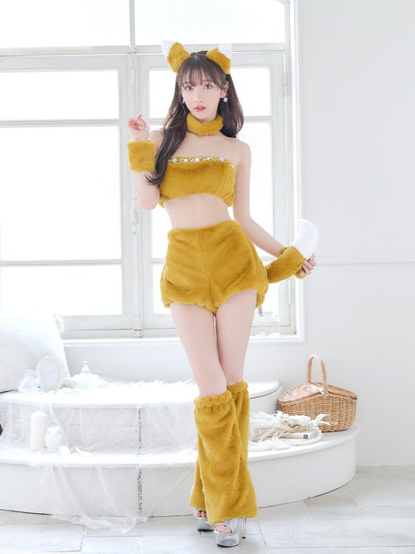 画像5: 【SALE!!】【即日発送】【ハロウィン】もこもこキツネ 【コスプレ6点セット】【Fサイズ/1カラー】[OF01]