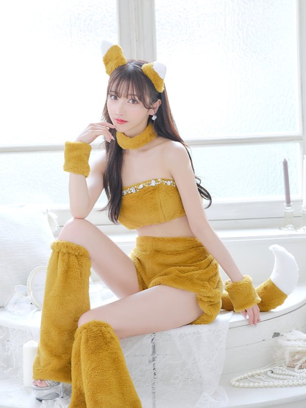 画像11: 【SALE!!】【即日発送】【ハロウィン】もこもこキツネ 【コスプレ6点セット】【Fサイズ/1カラー】[OF01]