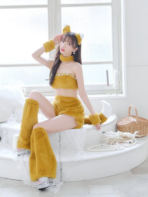 画像13: 【SALE!!】【即日発送】【ハロウィン】もこもこキツネ 【コスプレ6点セット】【Fサイズ/1カラー】[OF01]