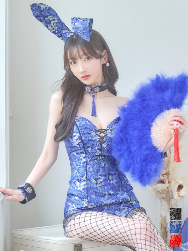 画像3: 【即日発送】【ハロウィン】チャイナバニーガール 【コスプレ6点セット】【XS-Mサイズ/3カラー】(SE01YN)[OF01]