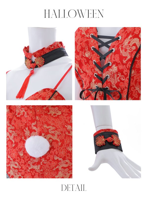 画像45: 【即日発送】【ハロウィン】チャイナバニーガール 【コスプレ6点セット】【XS-Mサイズ/3カラー】(SE01YN)[OF01]